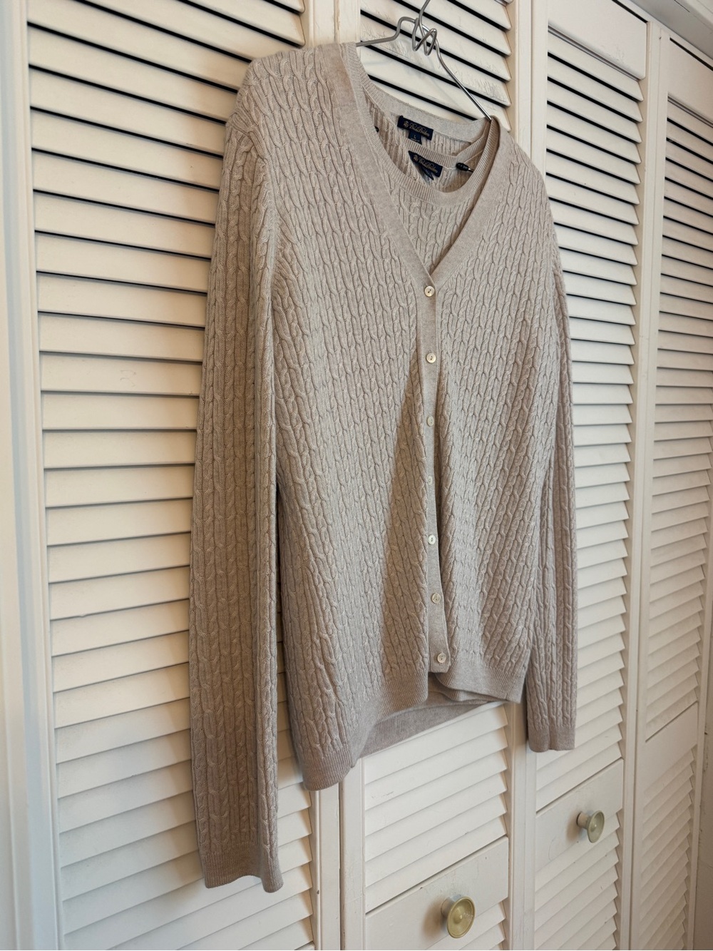 Brooks Brothers Top & Cardigan Sweater Set Silk Cashmere Pointelle Gray Large - Picture 3 of 8